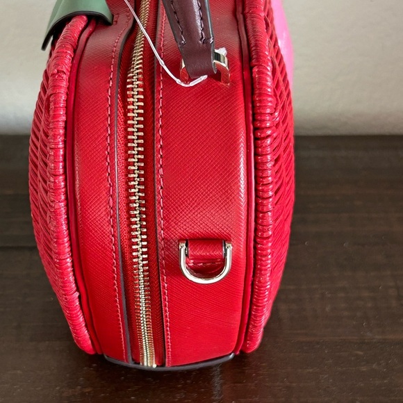 NWT - Kate Spade - Honey Crisp Red Apple Wicker Crossbody Bag - Picture 6 of 13